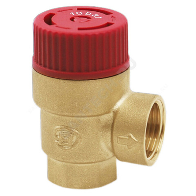 Клапан предохранительный угловой латунь Ду 15х15 ВР G1/2"хG1/2" Рср=10бар Benarmo