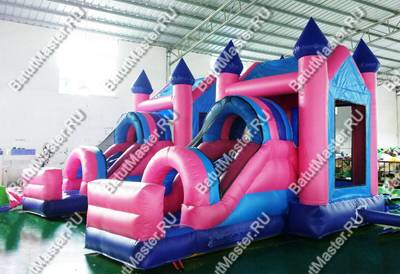 Детский надувной батут "Розовый замок 2" 5*3*3,5 м