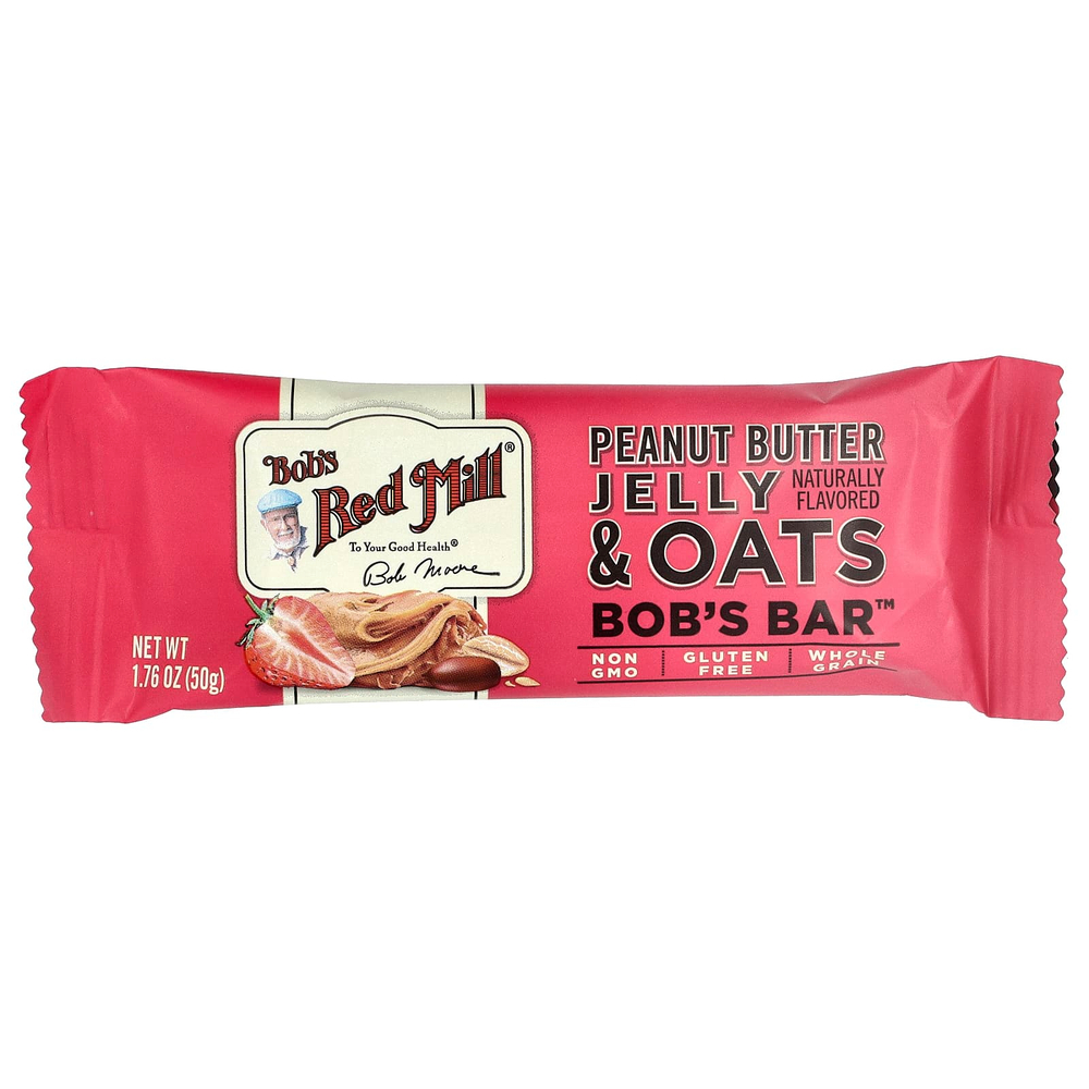 Bob's Red Mill, Bob's Bar™, арахисовая паста, желе и овсянка, 12 батончиков по 50 г (1,76 унции)