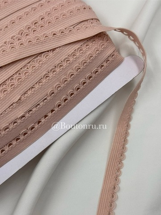 Резинка бельевая ажурная бежевая (телесная) 12 мм