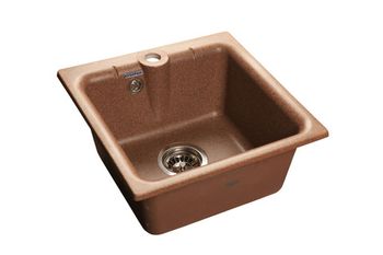 GRANFEST Мойка мрамор PRACTIC  GF-P--420  1-чаш. 420*420мм  терракот  арт.GF-