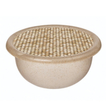 Миска круглая "Palermo" 3,2л с крышкой с декором (бесцветный)