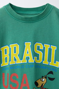 ZARA ФУТБОЛКА С ПРИНТОМ FIFA WORLD CUP™ 1994, ЗЕЛЕНЫЙ