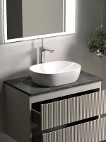 Тумба с раковиной Sancos SNOB R 80 со столешницей, бежевая матовая