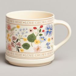 КРУЖКА С КРЫШКОЙ LEFARD SPRING FLOWERS 390МЛ. (КОР=24ШТ.)