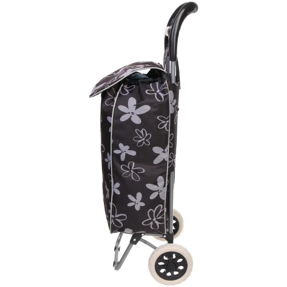 Тележка хозяйственная с сумкой (93*30*34см, колеса 16см,грузоподъемность до 30 кг) Черная