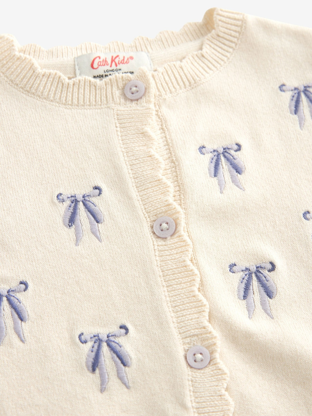 Кардиган с вышивкой для девочки Next N21-285, Кремовый