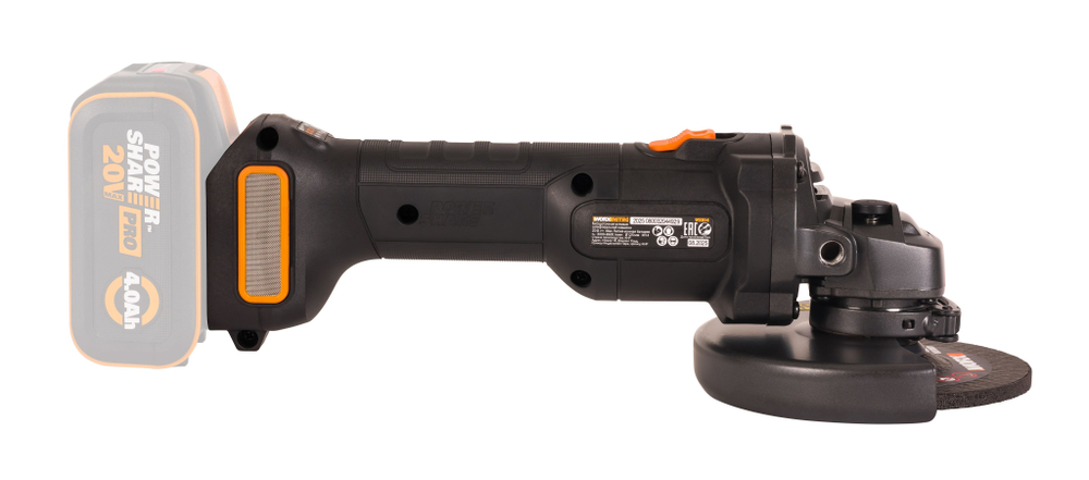 Угловая шлифмашина бесщёточная аккумуляторная WORX WX814.9