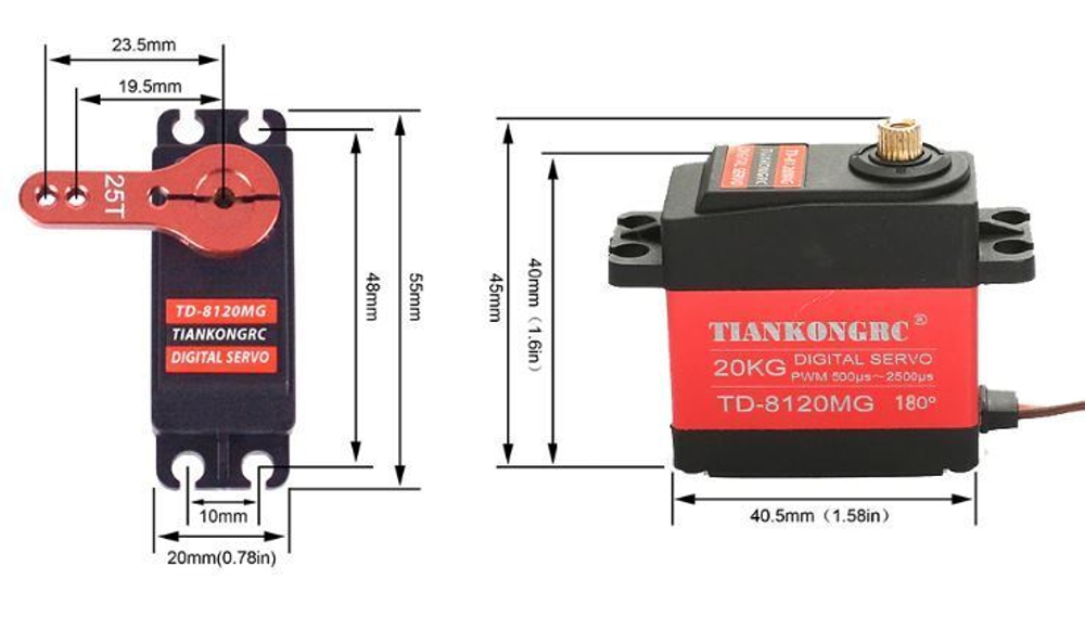 Серводвигатель TD8135MG-35KG/180°