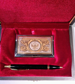 Набор "Гербовый" №3 визитница (Златоуст), ручка