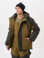 Зимний мужской костюм Onerus "Горный -45" (Брезент/Таслан), Полукомбинезон, Хаки