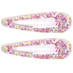 Заколки для волос НАБОР 4 шт, 5 см, клик-клак, с блестками, разные цвета MONTE VITA 457091