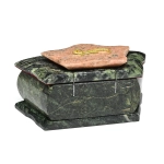 Ларец из змеевика и розового мрамора "Корона" 155*95*75мм