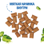 Monge Gift Dental  Лакомство для взрослых кошек Хрустящие подушечки с начинкой с кроликом и перечной мятой для чистки зубов 60г