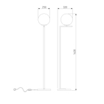 Напольный светильник с плафоном 01214/1 хром