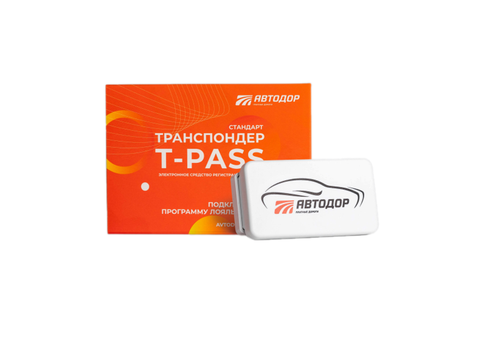 Транспондер Автодор T-pass серии «Standard» РУС белый с надписью "Автодор" (Россия)