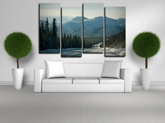 Модульная картина "Заснеженные горы"