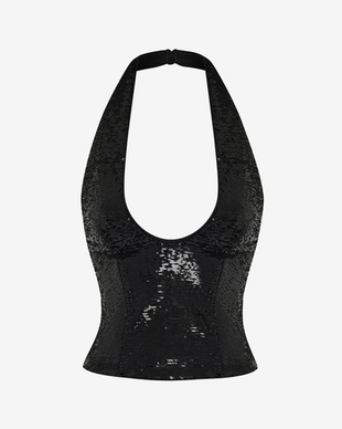 Топ корсетного типа из пайеток