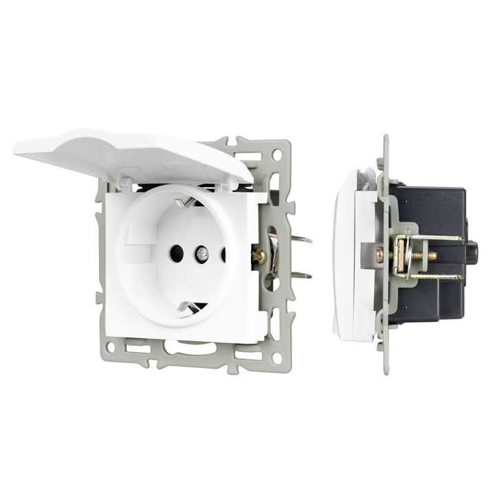 Механизм розетки влагозащищённый SCT-MCP-PL-WH (250V, 16A) Arlight 043745