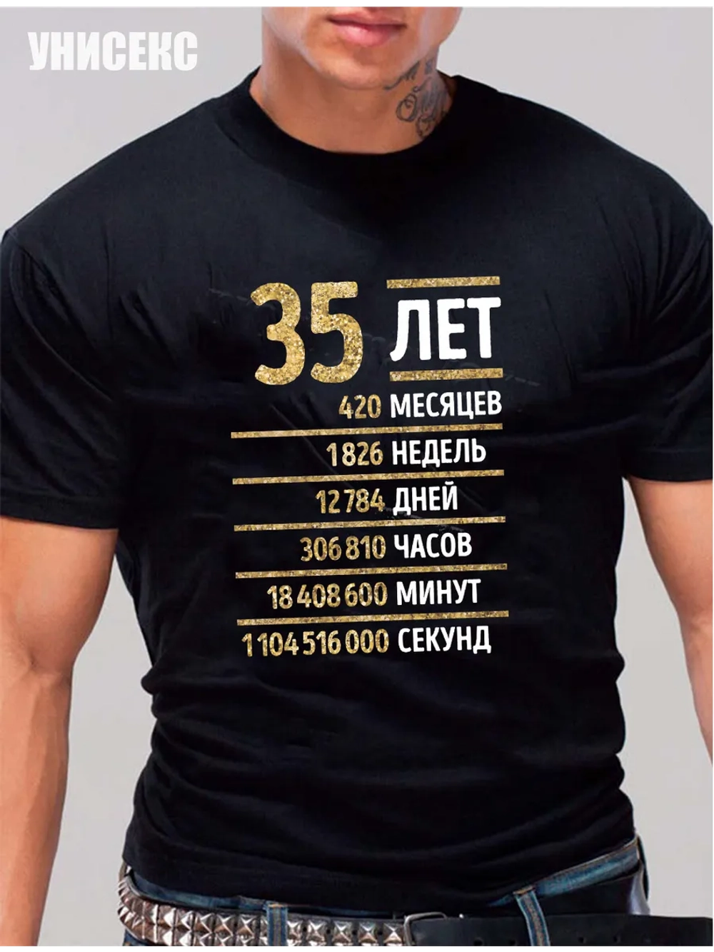 Футболка с днем рождения 35 лет