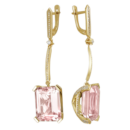 Серьги с бриллиантом  из желтого золота JA-S-633925-5