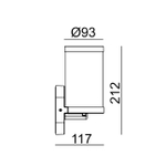 Уличный настенный светильник 40Вт E27, металл/пластик, темно-серый