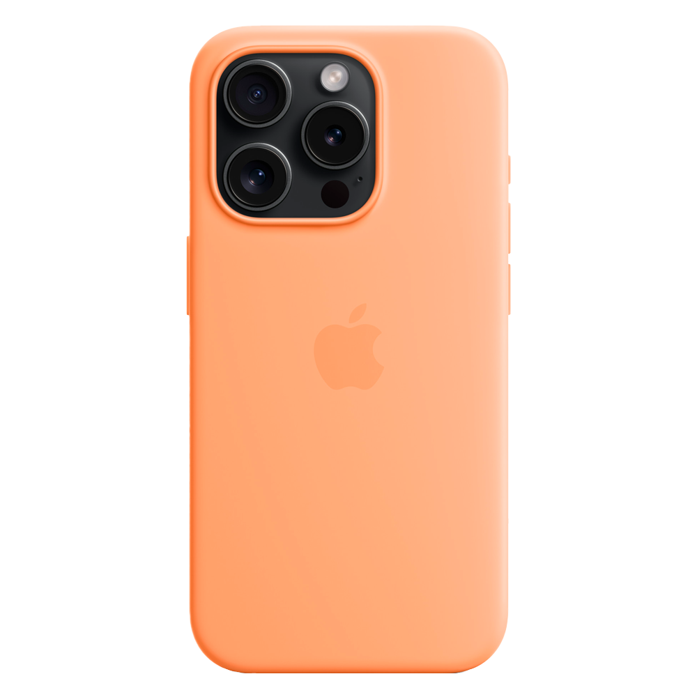 Силиконовый чехол с поддержкой MagSafe Apple Silicone Case для iPhone 15 Pro, Orange Sorbet (Апельсиновый сорбет)