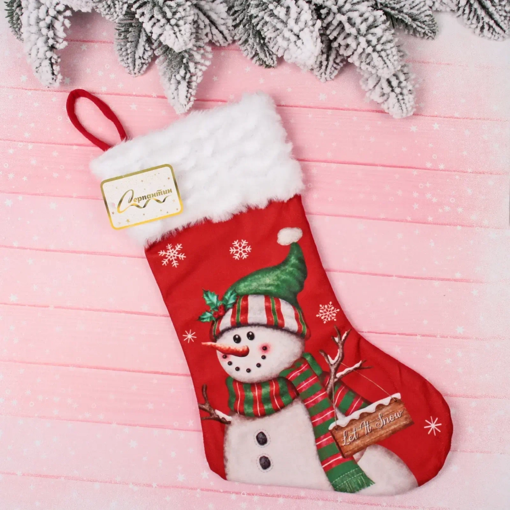 Носок новогодний «Снеговик» 19*34 см