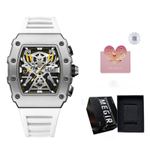 MEGIR Quartz Movement Silicone Strap Watch Men"s Watches Gray Dial Box