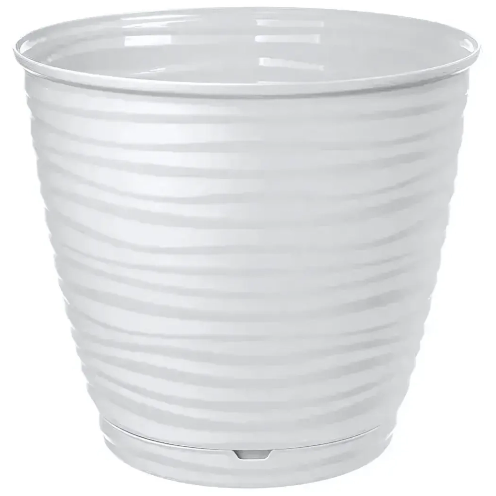 Горшок для цветов Saffron 5,4 л с поддоном (белый)