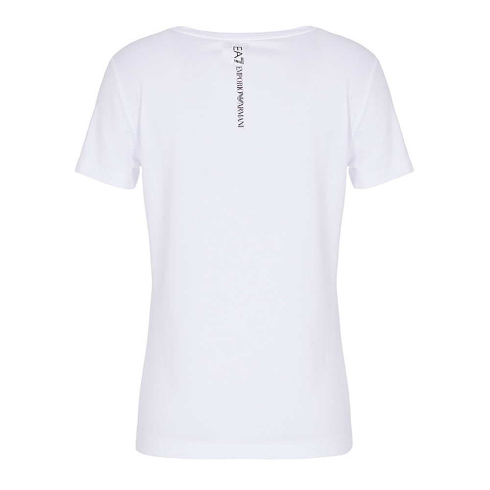 Женская теннисная футболка EA7 Women Jersey T-Shirt - white/Размер L