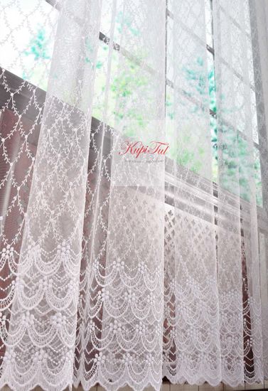 Тюль сетка с вышивкой Мадлен-2 (белый)