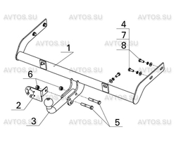 Фаркоп для Datsun on-DO 2014-2020 Тип шара: A. Нагрузки: 1000/75 кг, DO 03