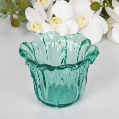 Подсвечник «Цветок» 10,5*7,5 см, Изумруд