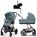 Коляска Cybex Balios S Lux TPE complete Cloud G Ocean Blue Plus Base G 4 в 1 Stormy Blue с дождевиками