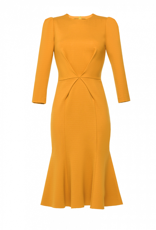 Трикотажное платье - годе оранжевое 01-02-21 manito