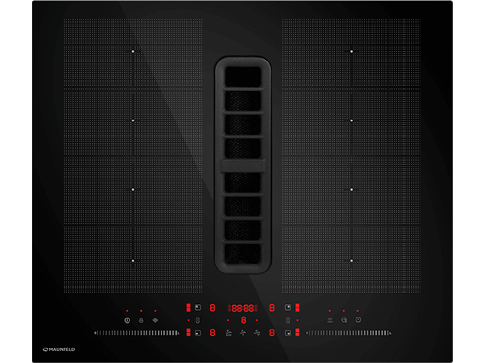 Варочная панель MAUNFELD MIHC604SF2BK индукционная с вытяжкой