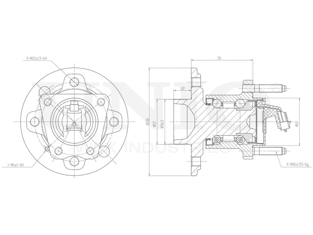 Ступица задняя (с ABS) UNIO HUB-20279