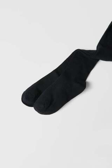 ZARA НАБОР ИЗ ДВУХ ОДНОТОННЫХ КОЛГОТОК, ЧЕРНЫЙ