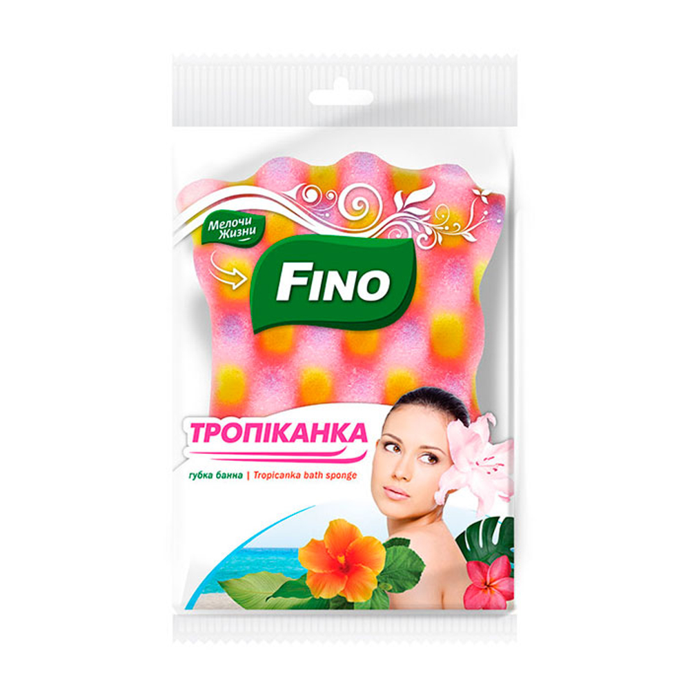 Губка банная массажная Fino Тропиканка (1 шт)