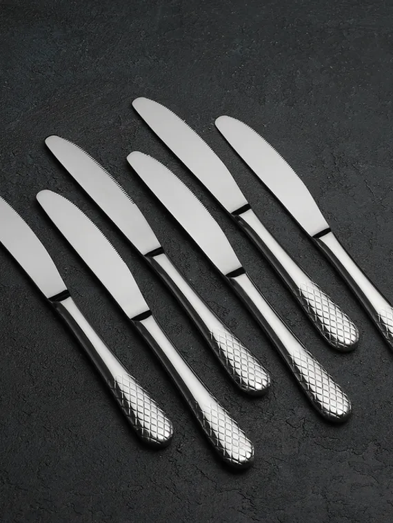 Набор ножей столовых «Юлия Высоцкая», h=22 см, 6 шт, цвет серебряный