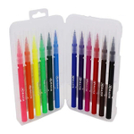 Фломастеры Basir, с мягкой кистью, в боксе, разноцветные, набор 12 шт