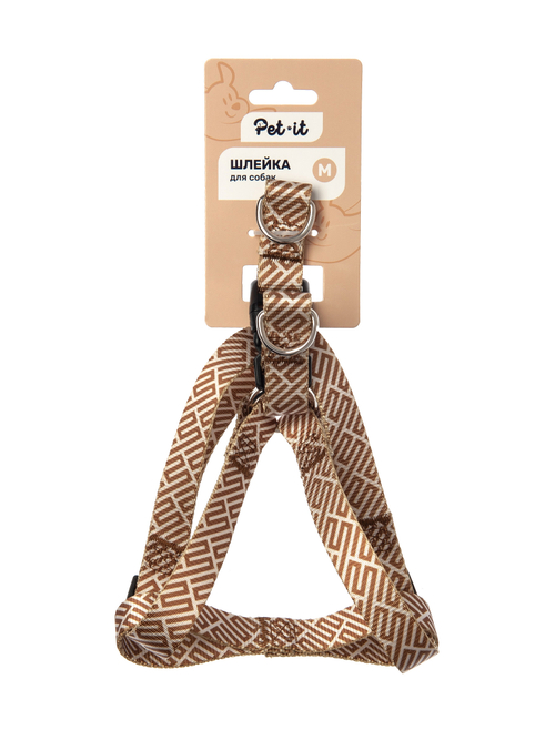 Pet-it шлейка для собак, серия АР-ДЕКО, размер S (1.5*34-45см), бежевая