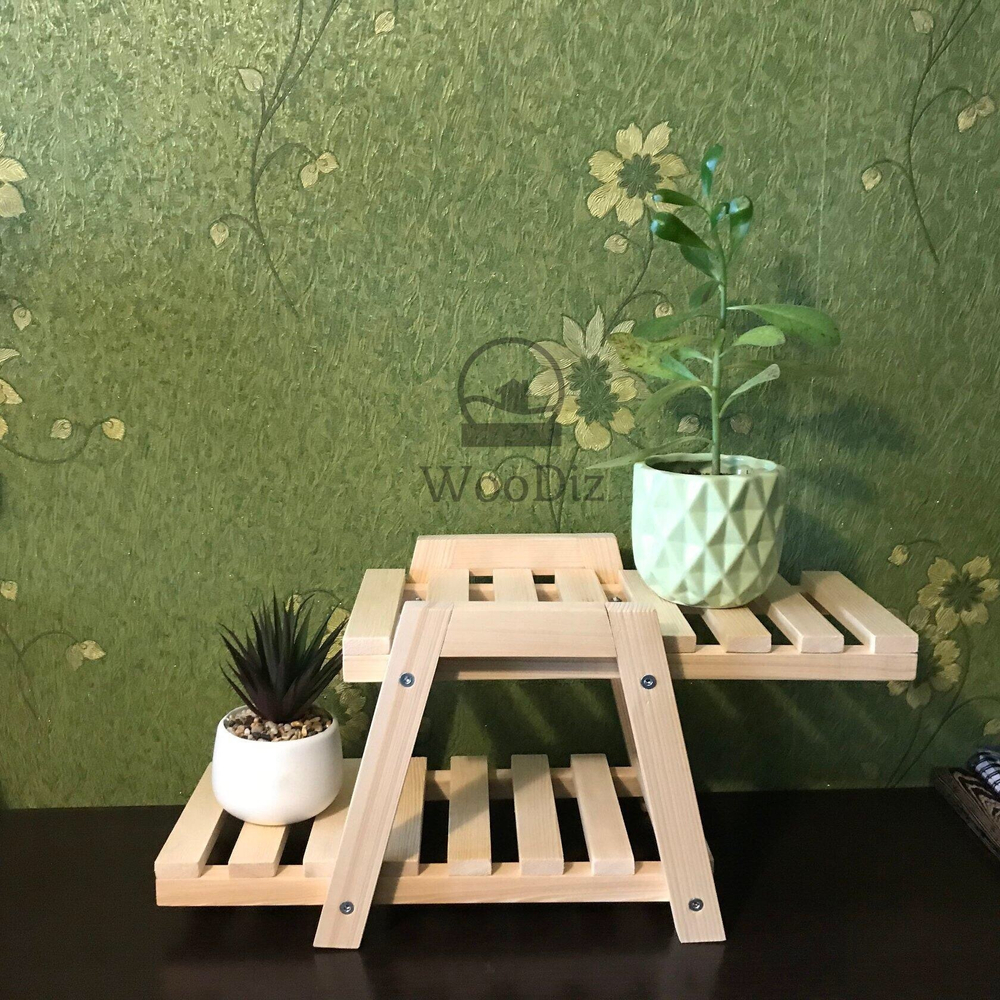 Цветочная подставка из дерева двух ярусная "two tiers"