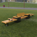 Скамейка Rail Road 02 с 2-мя вазонами и подлокотниками