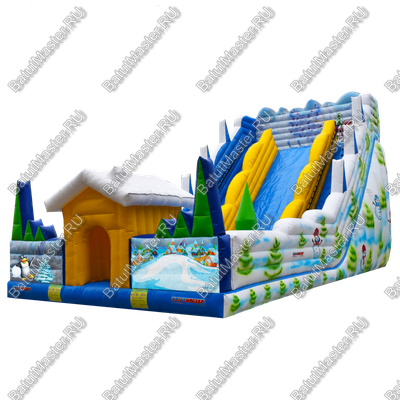 Детский надувной батут-горка "Весёлая горка" 15*8*9 м