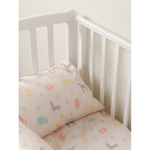 Простыня на резинке из сатина с принтом animalia world из коллекции tiny world, 60х120х20 см