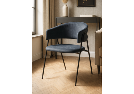 Стул на металлокаркасе Woodville Криспиан темно-серый, черный, ножки черные