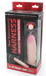 Страпон телесного цвета с регулируемыми трусиками - 15,7 см.