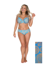 Купальный лиф с изысканным принтом-пейсли (Размер: 100F) (Цвет: голубой)